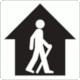 BS 8501 Public Information Symbol No 4213: Casual or short distance walking route  straight on (arrow)