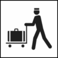 ISO 7001 Public Information Symbol PI PF 069: Baggage assistant