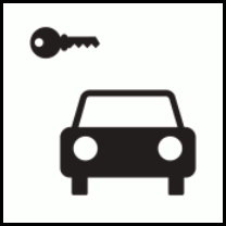 ISO 7001 Public Information Symbol PI TF 009: Car Rental