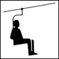 Modley & Myers page 114, Swedish Standard Recreation Symbols (SSRS): Pictogram Chair lift