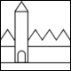 Otl Aicher Pictogram No 0244: Historic Cityscape (Historisches Stadtbild)