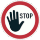 Prohibition sticker 'STOP'