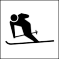 Modley & Myers page 124: Winter Olympics 1972, Sapporo, Pictogram Skiing