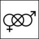 Abstract inclusive toilet symbol created from biology symbols