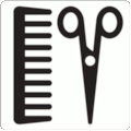 BSI 8501 Public Information Symbol No 6014 Hairdresser / Barber