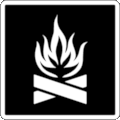 Parks Canada Pictogram Code 6-1-063: Campfire
