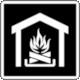 Parks Canada Guidance and Information Symbols, Pictogram No 6-4-301: Winter Warming Hut (Cabane Chauff�e d'Hiver)