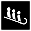 Parks Canada Pictogram Code 6-4-309: Tobogganing