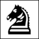 No 265E: Chess Piece Knight, Black from Font Arial