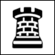 No 265C: Chess Piece Rook, Black from Font Arial