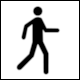 Detail from Pictogram No 169 Footbridge, showing pedestrian walking